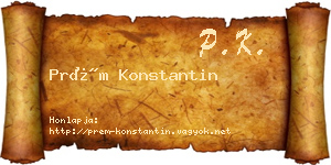 Prém Konstantin névjegykártya
